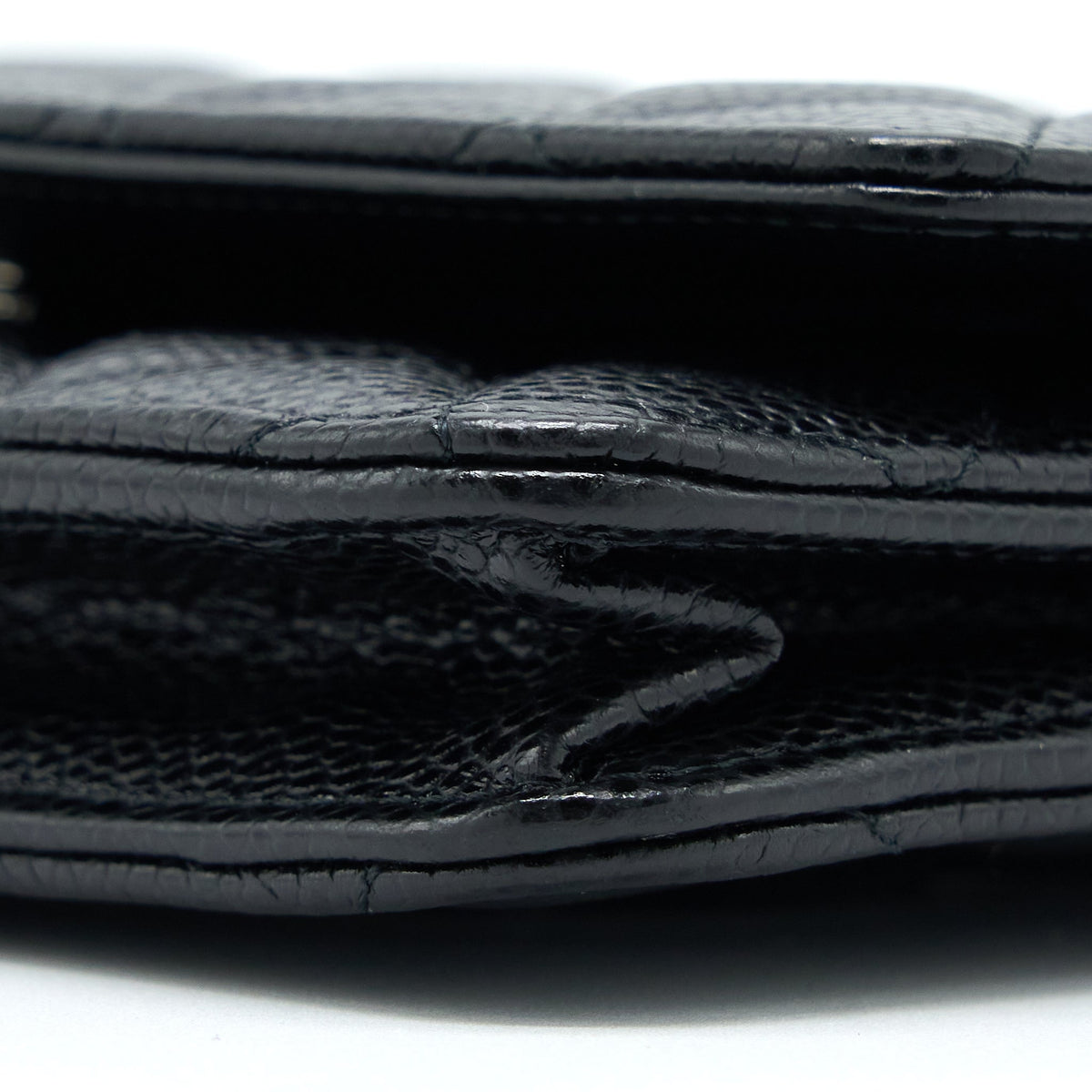 CHANEL CLASSIC WALLET ON CHAIN CAVIAR BLACK SHW (MICROCHIP)