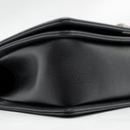 CHANEL MEDIUM BOY BAG CAVIAR BLACK RUTHENIUM SILVER HARDWARE (MICROCHIP)