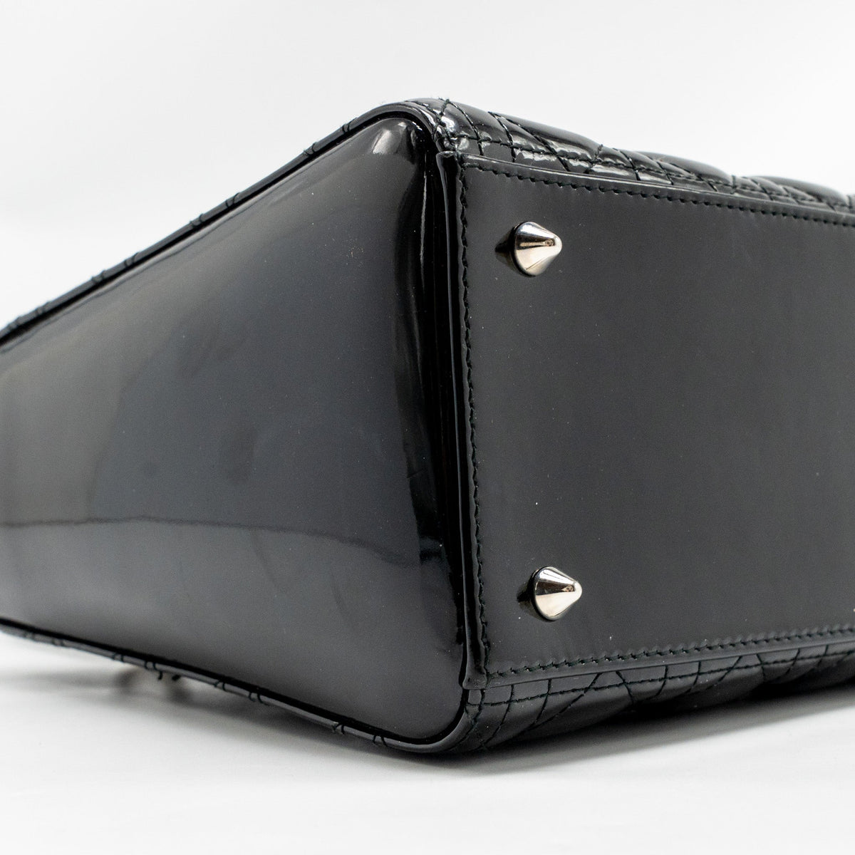 DIOR MEDIUM LADY DIOR PATENT BLACK SHW