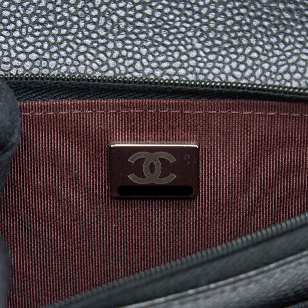 CHANEL CLASSIC WALLET ON CHAIN CAVIAR BLACK SHW (MICROCHIP)