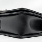 CHANEL MEDIUM BOY BAG CAVIAR BLACK RUTHENIUM SILVER HARDWARE (MICROCHIP)