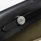 HERMES HERBAG 31 ZIP BAG TOLIE H BERLINE CANVAS/VACHE HUNTER LICHEN/ECRU-BEIGE/BLACK SHW