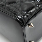 DIOR MEDIUM LADY DIOR PATENT BLACK SHW