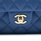 CHANEL SMALL CLASSIC DOUBLE FLAP CAVIAR BLUE LGHW