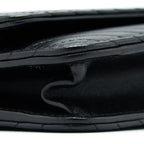 CHANEL CHEVRON WALLET ON CHAIN BLACK WITH BLACK HARDWARE
