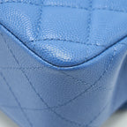 CHANEL SMALL CLASSIC DOUBLE FLAP CAVIAR BLUE LGHW