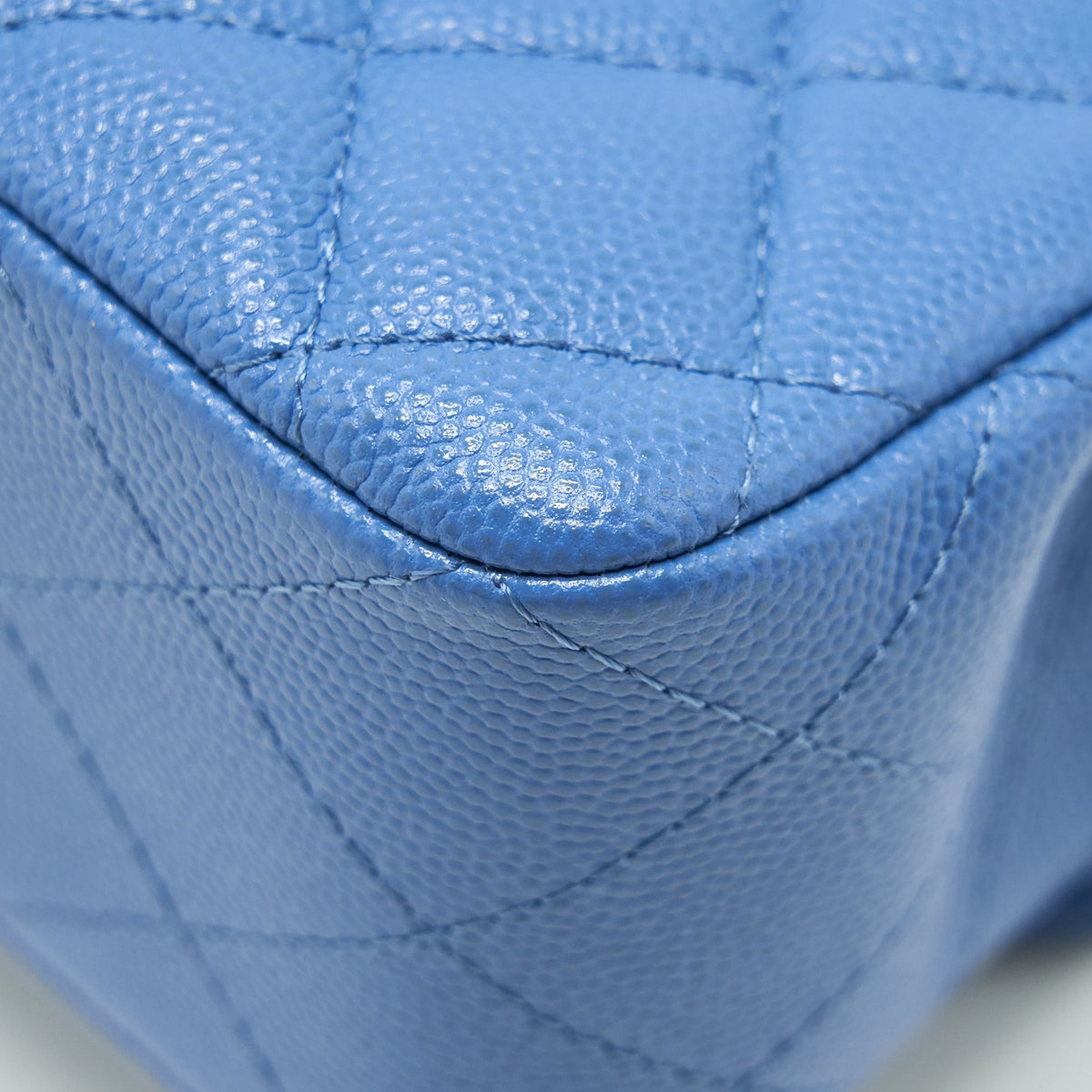 CHANEL SMALL CLASSIC DOUBLE FLAP CAVIAR BLUE LGHW