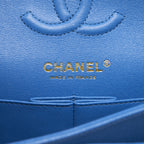 CHANEL SMALL CLASSIC DOUBLE FLAP CAVIAR BLUE LGHW