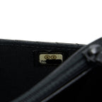 CHANEL CHEVRON WALLET ON CHAIN BLACK WITH BLACK HARDWARE
