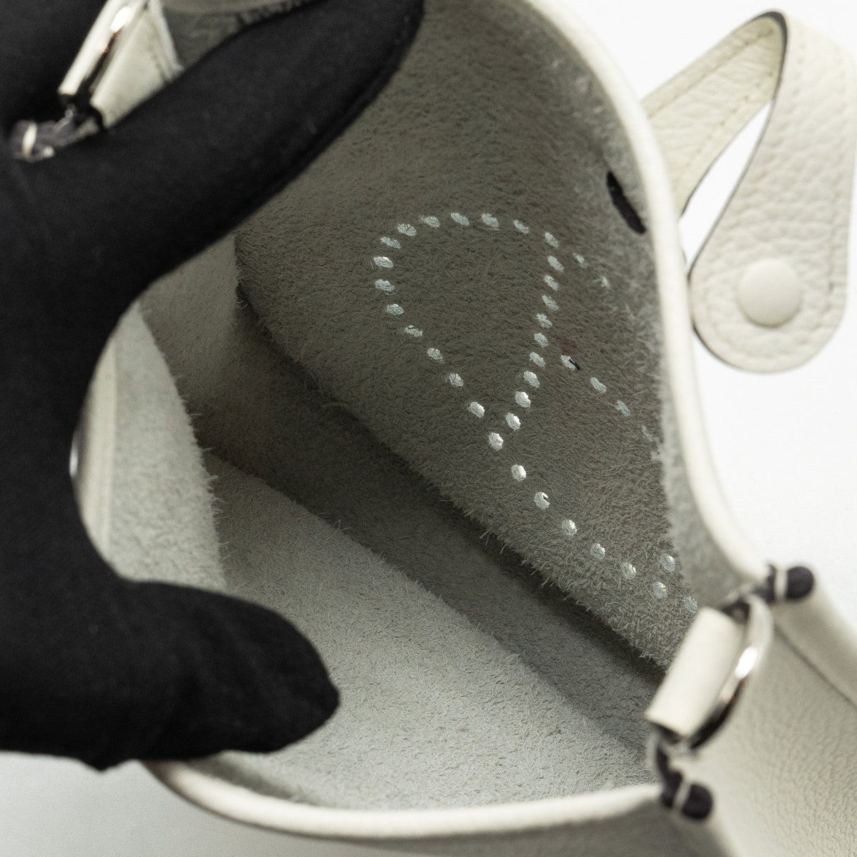 HERMES MINI EVELYNE CLEMENCE NEW WHITE SHW