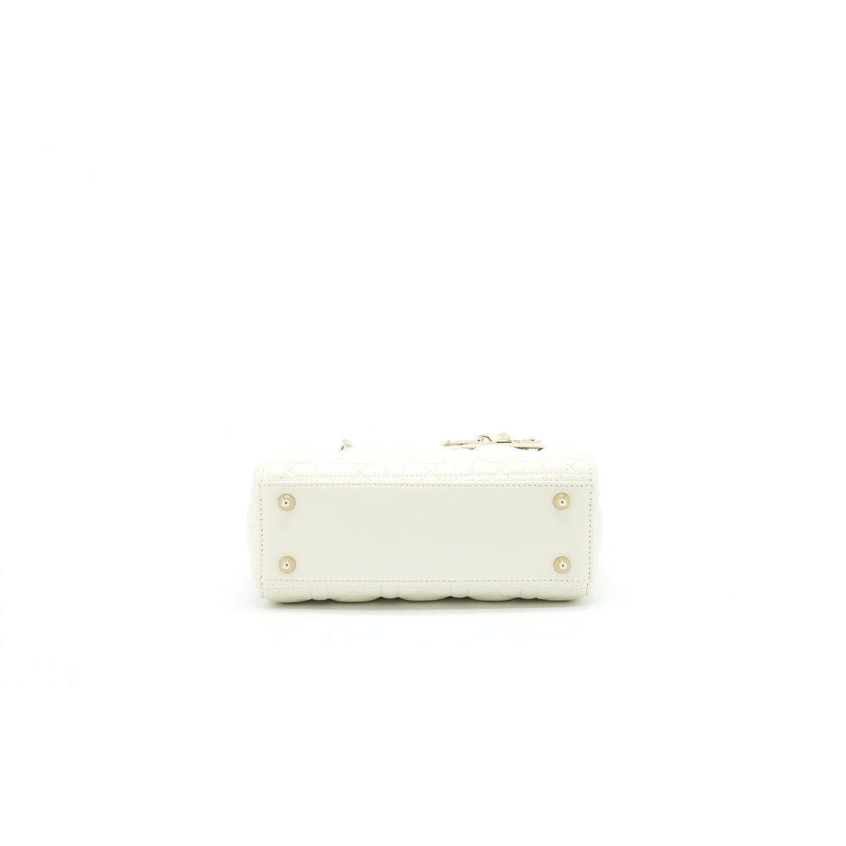 CHRISTIAN DIOR SMALL LADY DIOR CREAM WITH LGHW