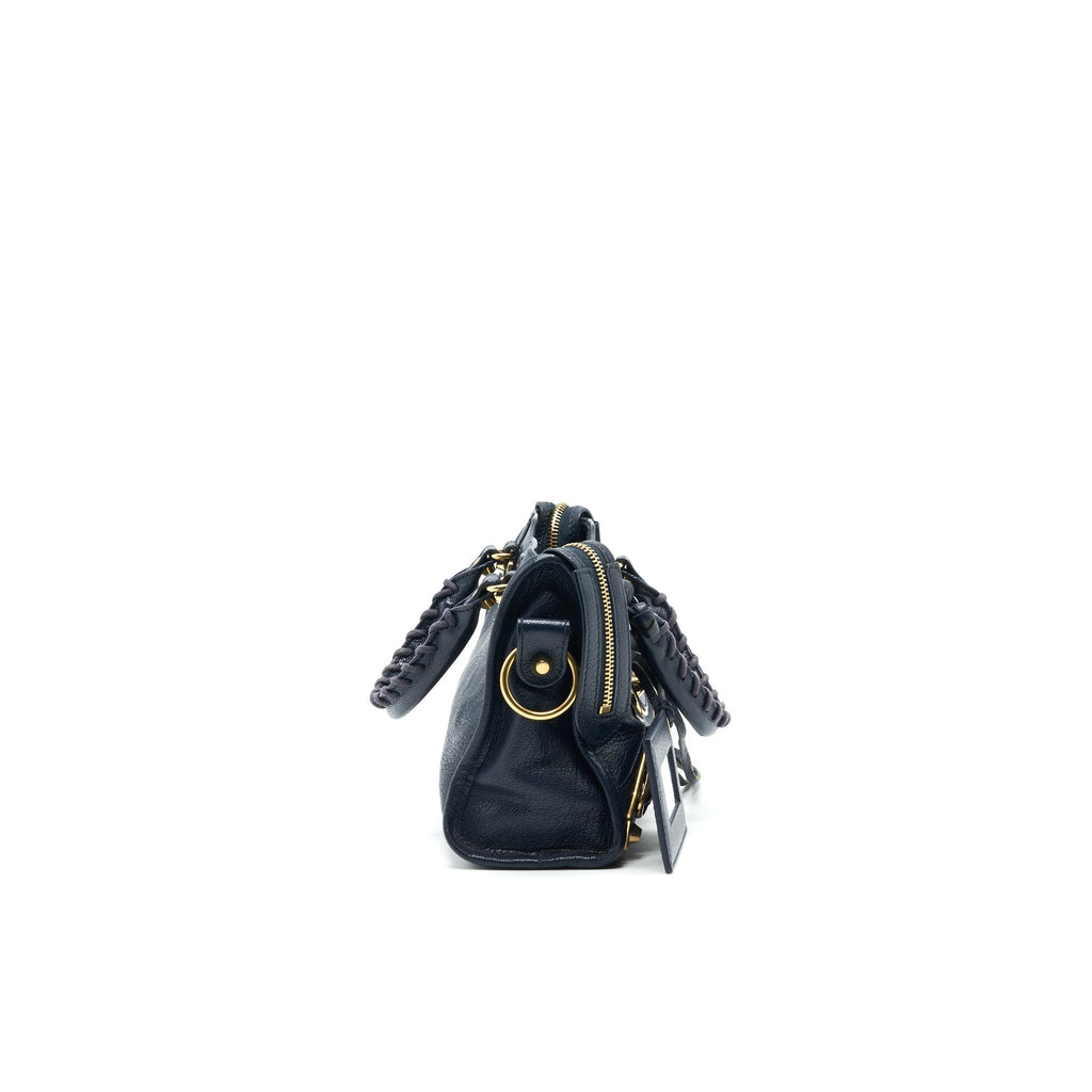 BALENCIAGA MINI CITY BAG NAVY GHW
