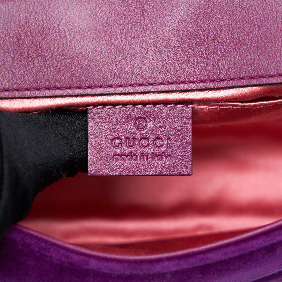 GUCCI MINI MARMONT BAG VELVET PURPLE GHW