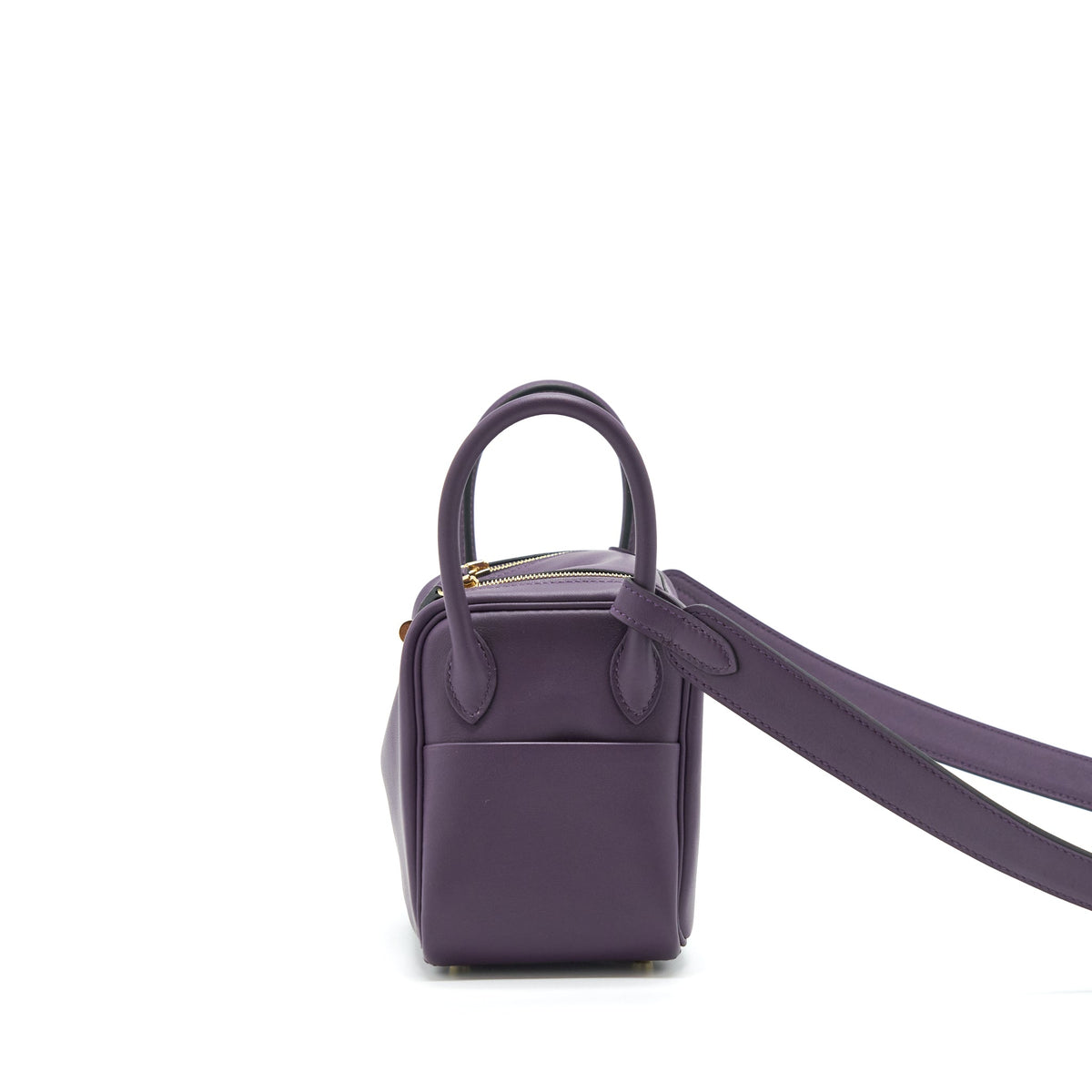 Hermes Mini Lindy Swift Cassis/Bleu Royal GHW