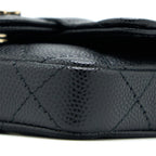 CHANEL FLAP CARDHOLDER BELT BAG CAVIAR BLACK LGHW