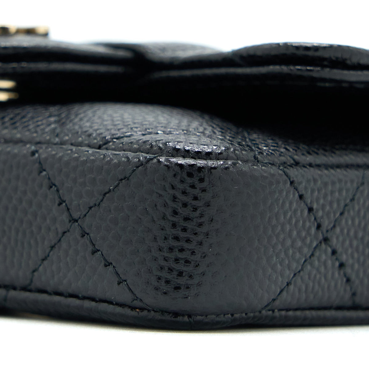 CHANEL FLAP CARDHOLDER BELT BAG CAVIAR BLACK LGHW