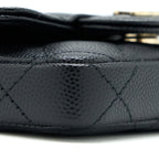 CHANEL FLAP CARDHOLDER BELT BAG CAVIAR BLACK LGHW