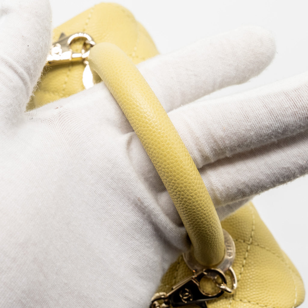 CHANEL MINI COCOHANDLE CAVIAR YELLOW LGHW