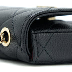 CHANEL FLAP CARDHOLDER BELT BAG CAVIAR BLACK LGHW
