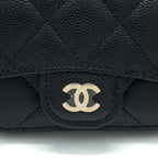 CHANEL FLAP CARDHOLDER BELT BAG CAVIAR BLACK LGHW