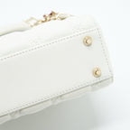 DIOR MINI LADY DIOR TOTE BAG LAMBSKIN WHITE LGHW