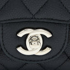 CHANEL MEDIUM CLASSIC DOUBLE FLAP BAG CAVIAR BLACK SHW