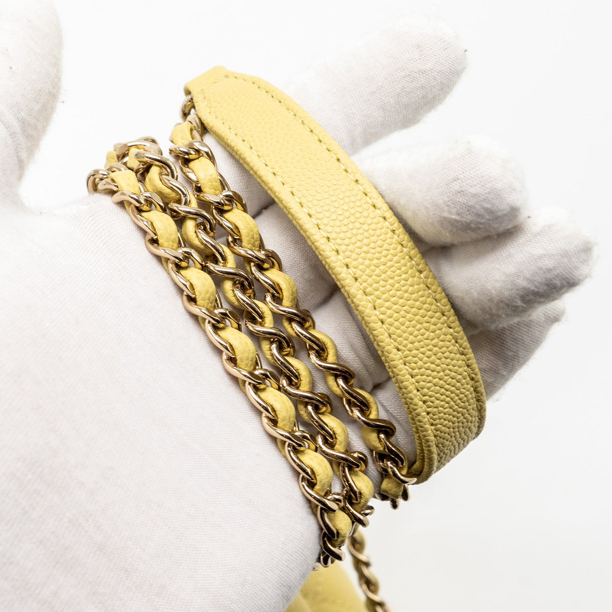 CHANEL MINI COCOHANDLE CAVIAR YELLOW LGHW
