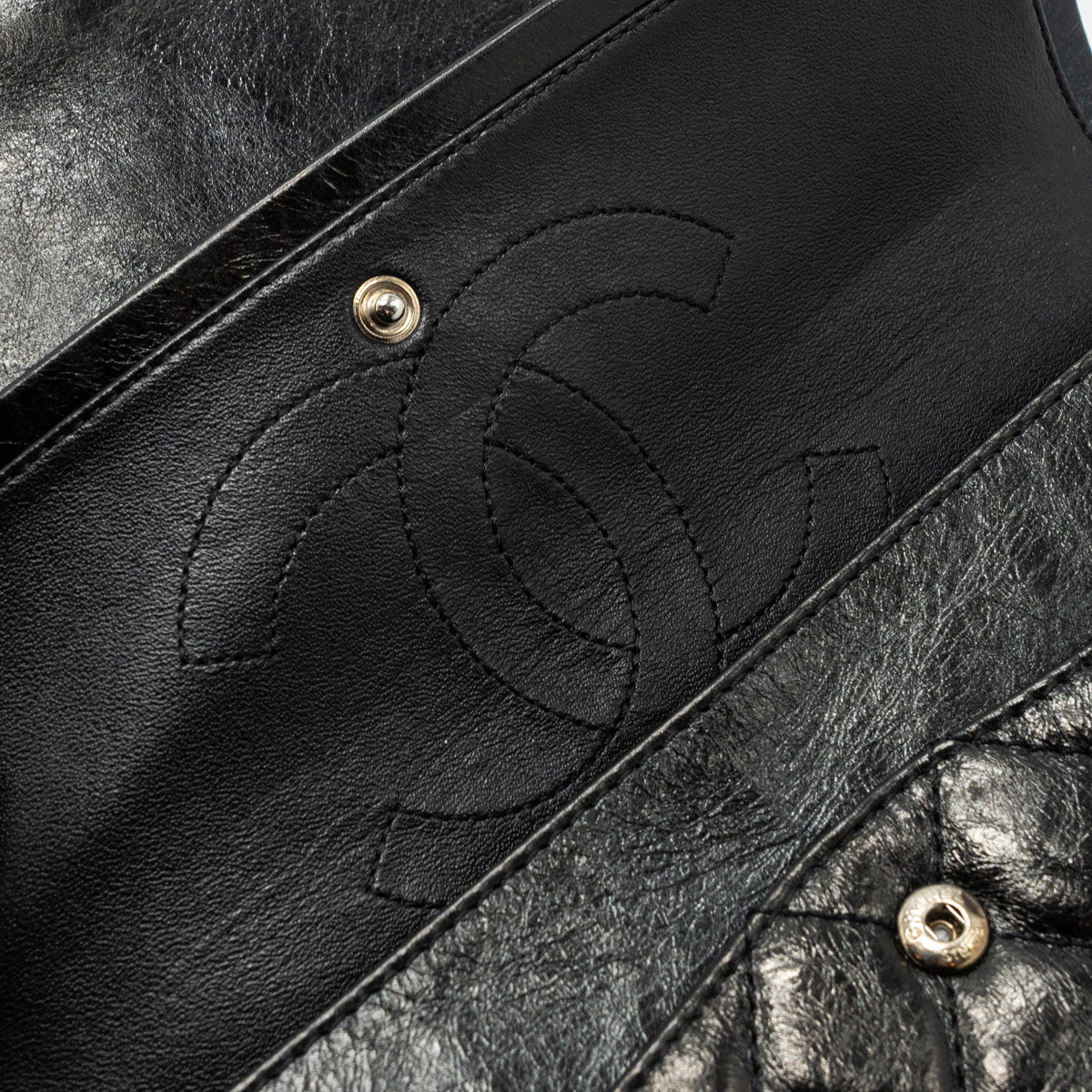 CHANEL 2.55 226 REISSUE DOUBLE FLAP BAG GRAINED CALFSKIN BLACK SHW