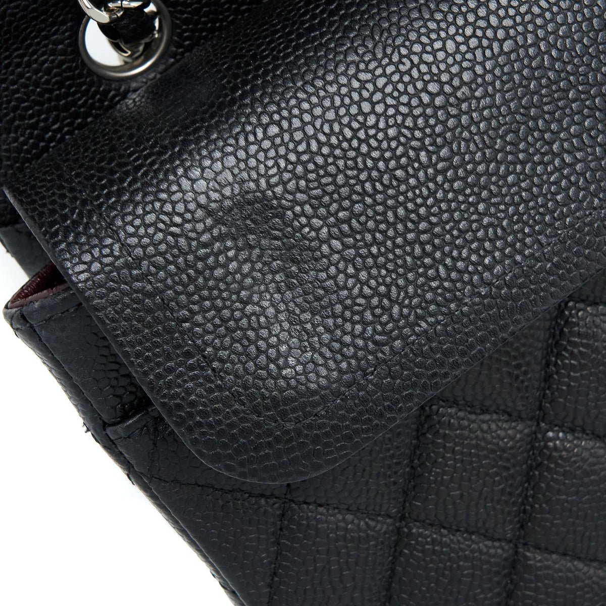 CHANEL MEDIUM CLASSIC DOUBLE FLAP BAG CAVIAR BLACK SHW