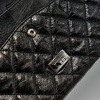 CHANEL 2.55 226 REISSUE DOUBLE FLAP BAG GRAINED CALFSKIN BLACK SHW