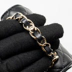 CHANEL DETAILED TOP HANDLE MINI CLUTCH WITH CHAIN LAMBSKIN BLACK LGHW (MICROCHIP)