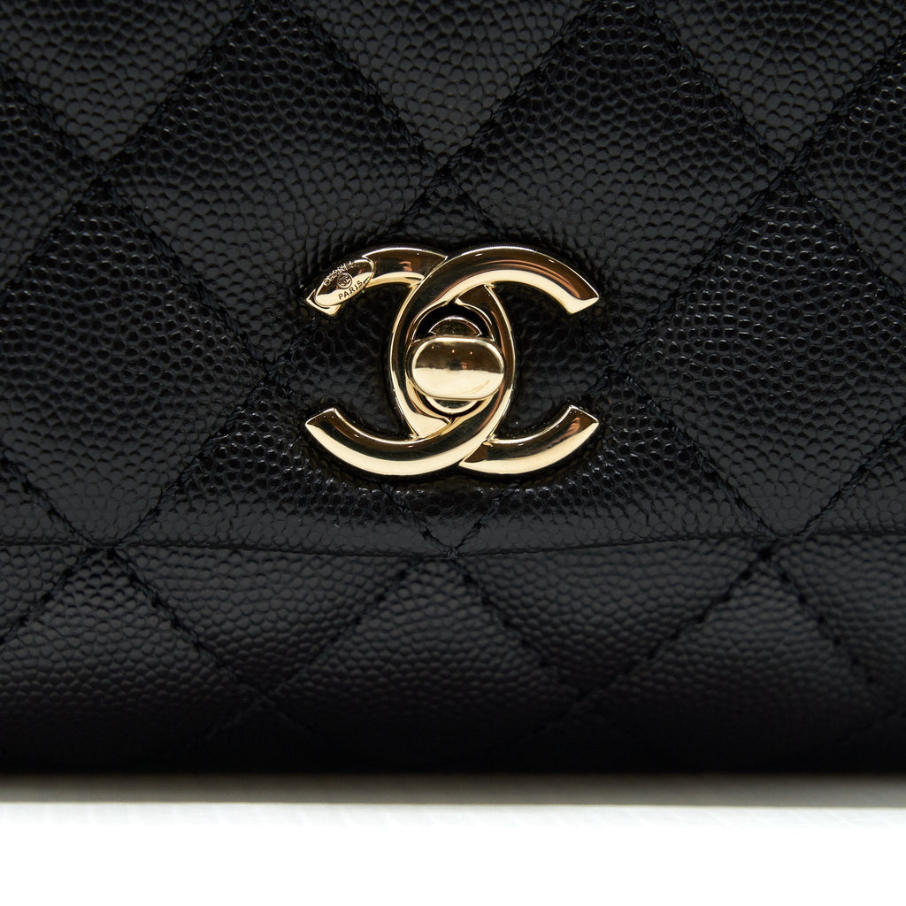 CHANEL COCO HANDLE EXTRA MINI CAVIAR BLACK LGHW
