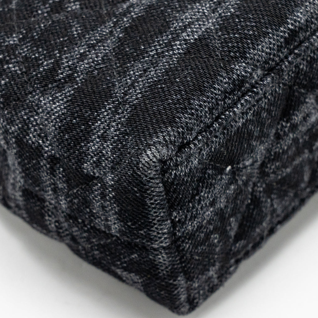 Chanel Mini Kelly Shopping Tote Bag Denim Black/Grey SHW (Microchip)