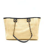 CHANEL GOLD RAFFIA DEAUVILLE TOTE BAG GHW