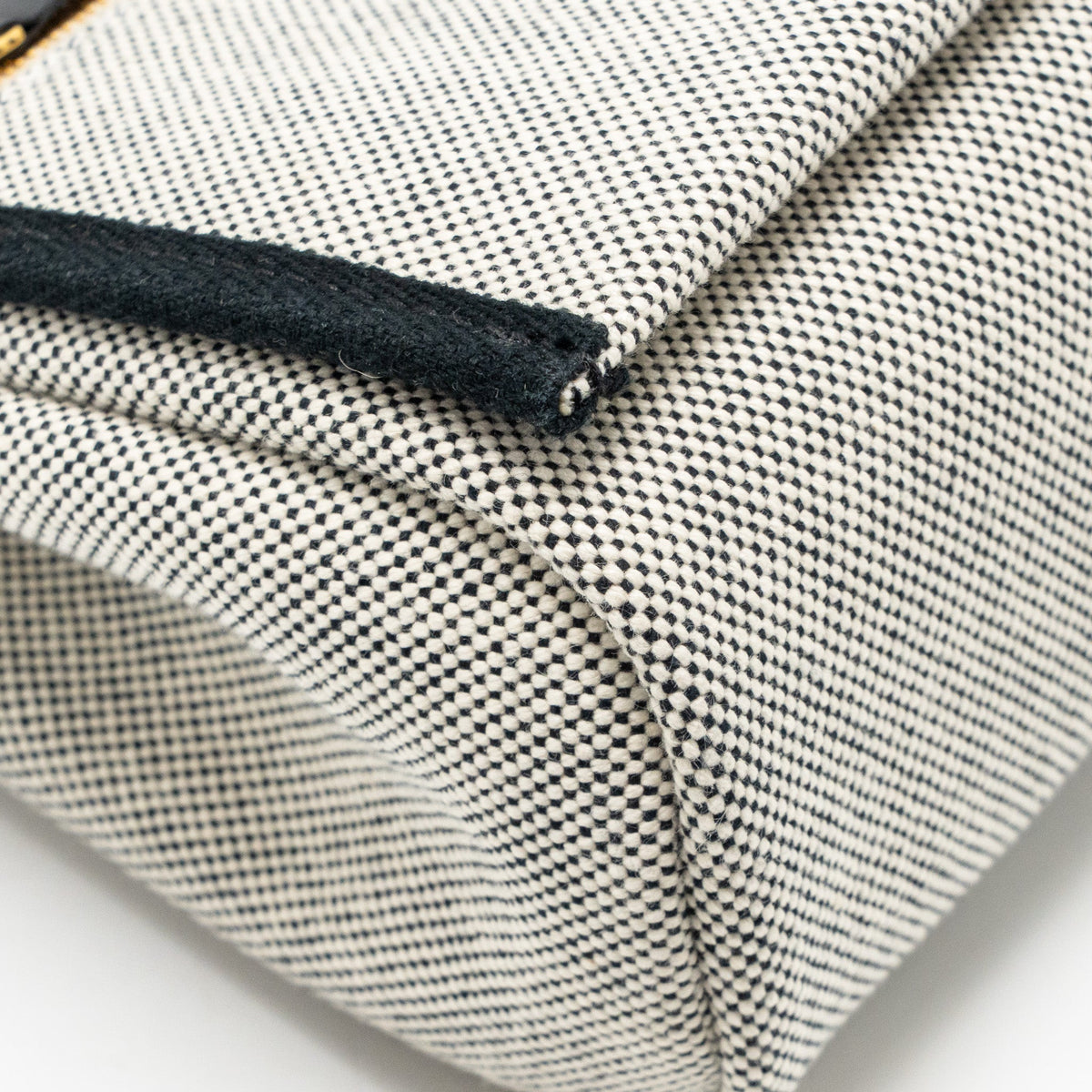 Hermes Herbag Mini Canvas/Hunter Leather Ecru-Noir/Noir GHW