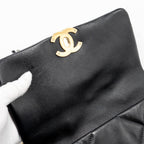 CHANEL SMALL 19 BAG LAMBSKIN BLACK MULTICOLOUR HARDWARE (MICROCHIP)
