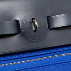 HERMES HERBAG 31 ZIP BAG CANVAS/HUNTER LEATHER BLEU ELECTRIQUE/BLEU INDIGO SHW