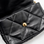CHANEL SMALL 19 BAG LAMBSKIN BLACK MULTICOLOUR HARDWARE (MICROCHIP)