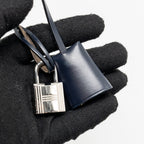 HERMES HERBAG 31 ZIP BAG CANVAS/HUNTER LEATHER BLEU ELECTRIQUE/BLEU INDIGO SHW