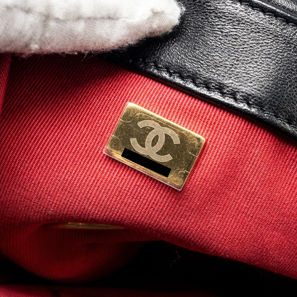 CHANEL SMALL 19 BAG LAMBSKIN BLACK MULTICOLOUR HARDWARE (MICROCHIP)