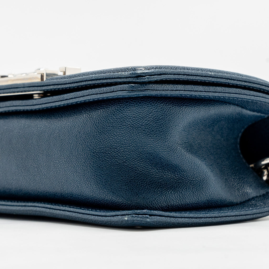 CHANEL SMALL BOY BAG CAVIAR NAVY SHW