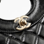CHANEL MINI 31 BAG SHINY LAMBSKIN BLACK LGHW (MICROCHIP)
