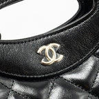 CHANEL MINI 31 CLUTCH WITH CHAIN SHINY LAMBSKIN BLACK LGHW (MICROCHIP)