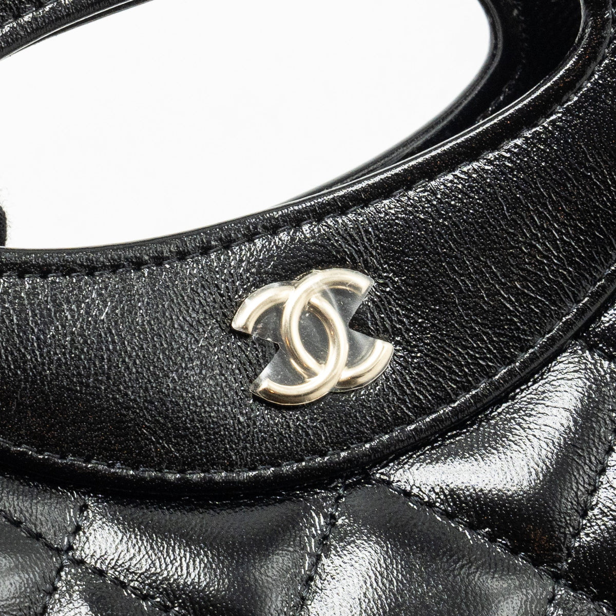 CHANEL MINI 31 CLUTCH WITH CHAIN SHINY LAMBSKIN BLACK LGHW (MICROCHIP)