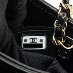 CHANEL MINI 31 CLUTCH WITH CHAIN SHINY LAMBSKIN BLACK LGHW (MICROCHIP)