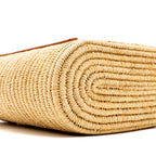 LOEWE SMALL SQUARE BASKET BAG RAFFIA/CALFSKIN WHITE SHW