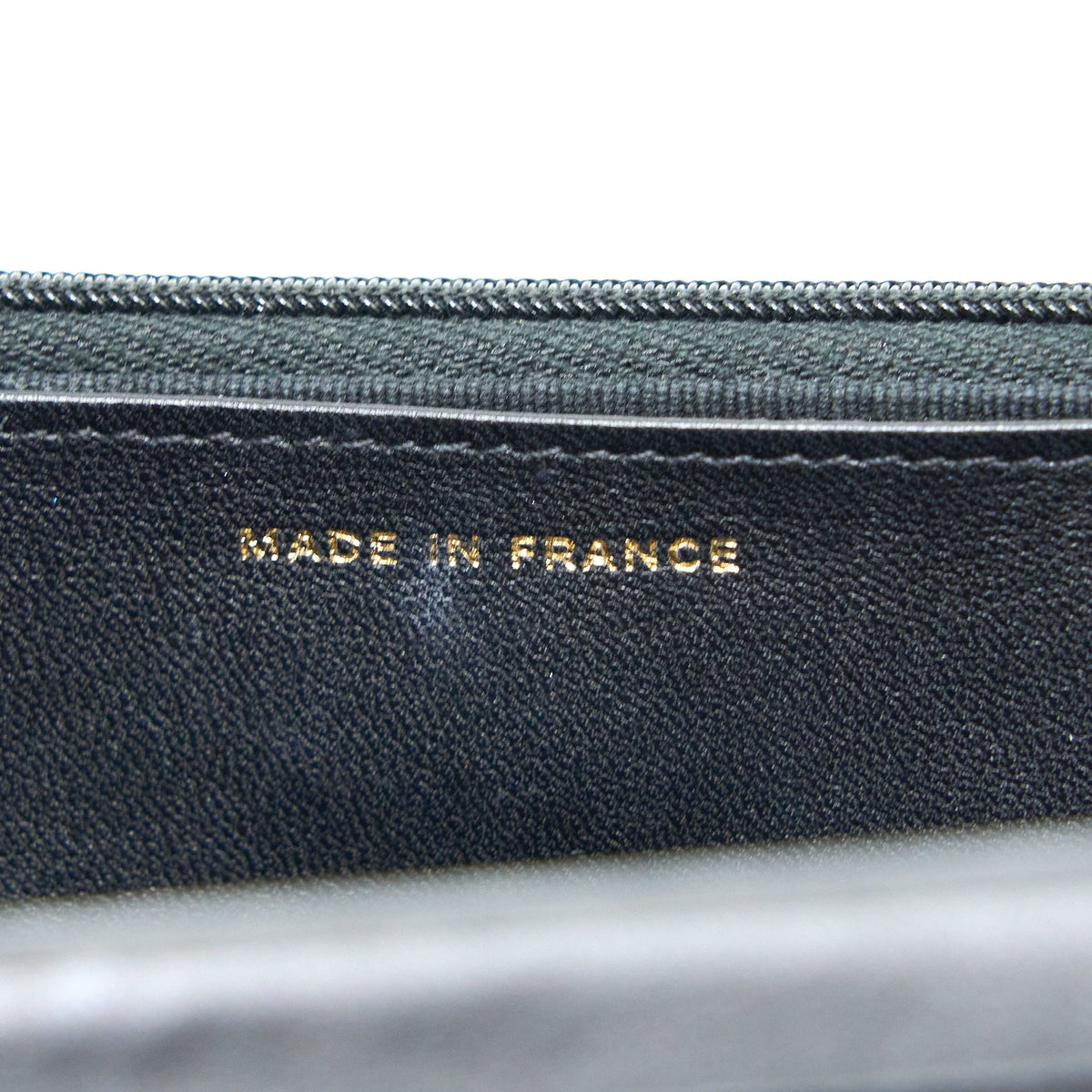 CHANEL RIBBON WALLET ON CHAIN LAMBSKIN BLACK LGHW (MICROCHIP)