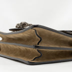 GUCCI DIONYSUS FLAP BAG SUEDE LEATHER / CANVAS BEIGE SHW