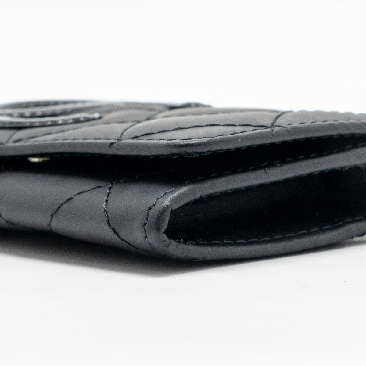 Chanel Cambon Card Holder Calfskin Black SHW