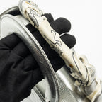 DIOR SMALL MY ABC LADY DIOR CANNAGE CALFSKIN METALLIC SILVER SHW